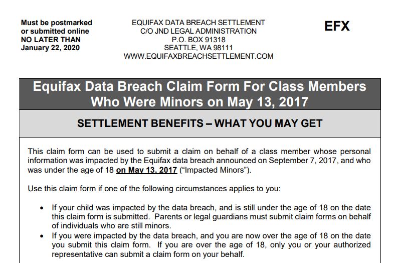 equifax claim form status
 How to File an Equifax Breach Settlement Claim for a Minor