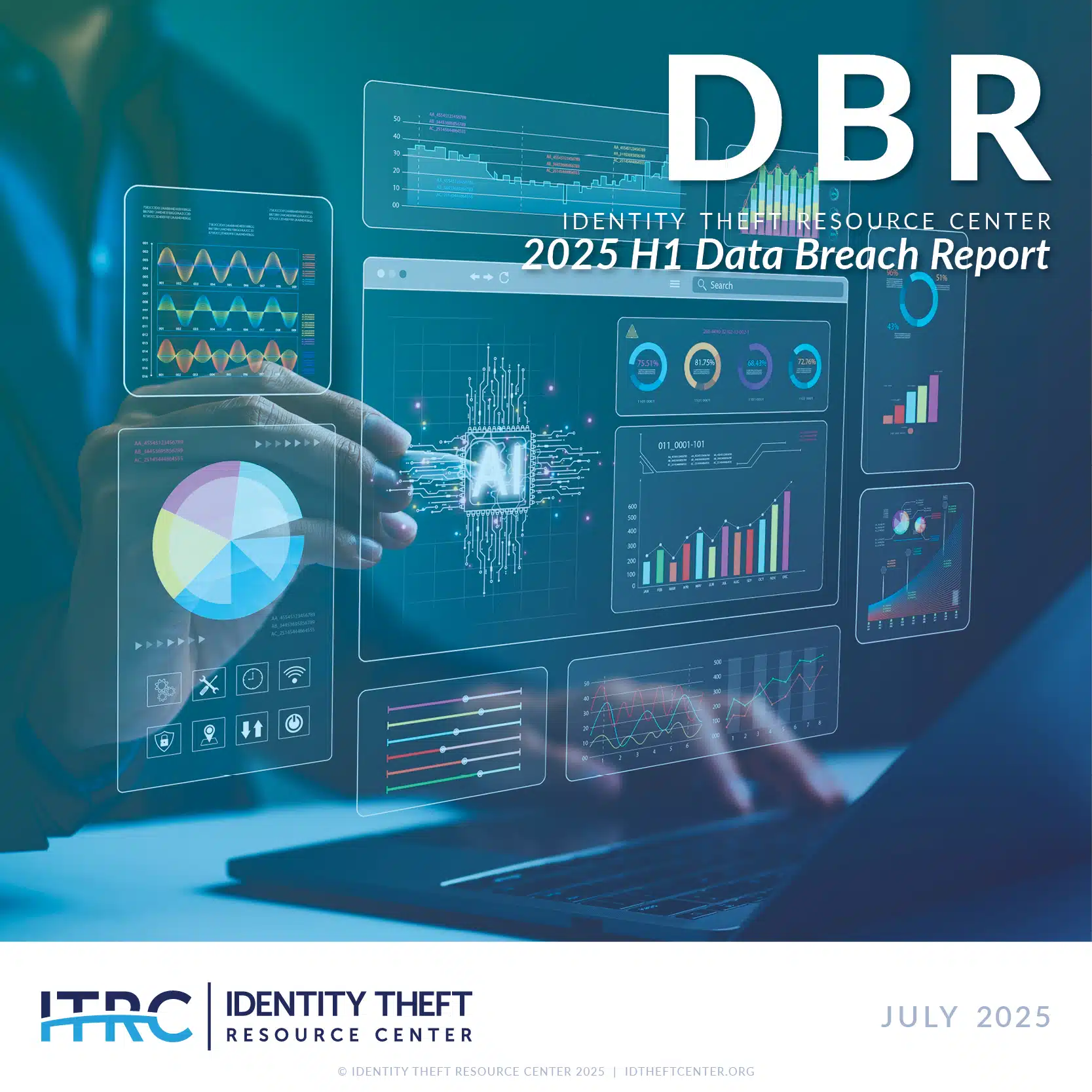 This is the cover of the ITRC's H1 2025 Data Breach Report