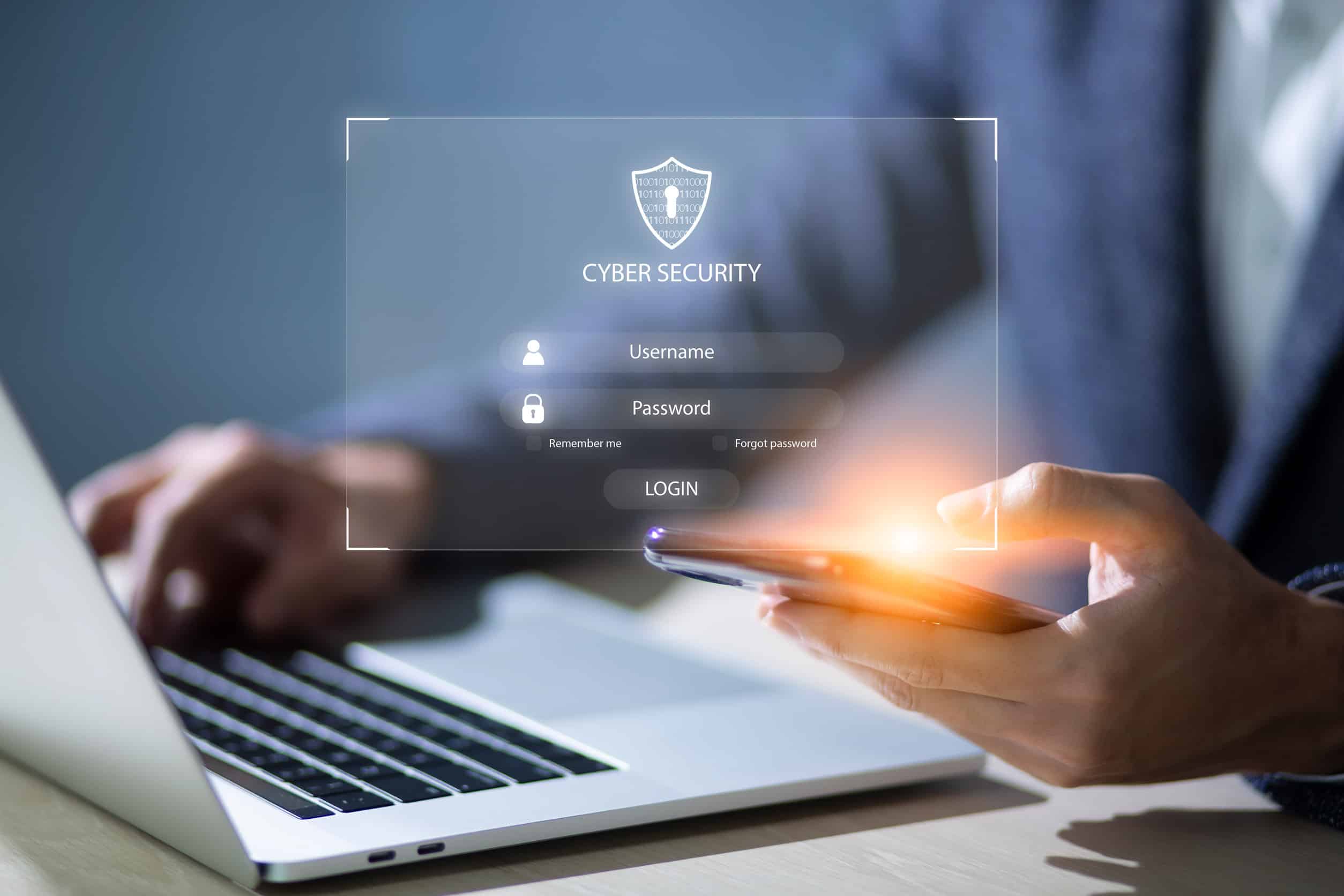 Man uses security check when logging into an account