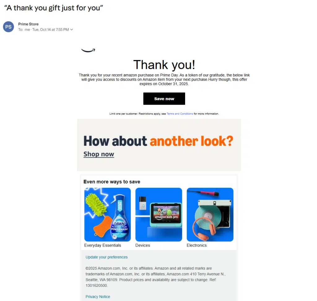 Amazon AI scam email