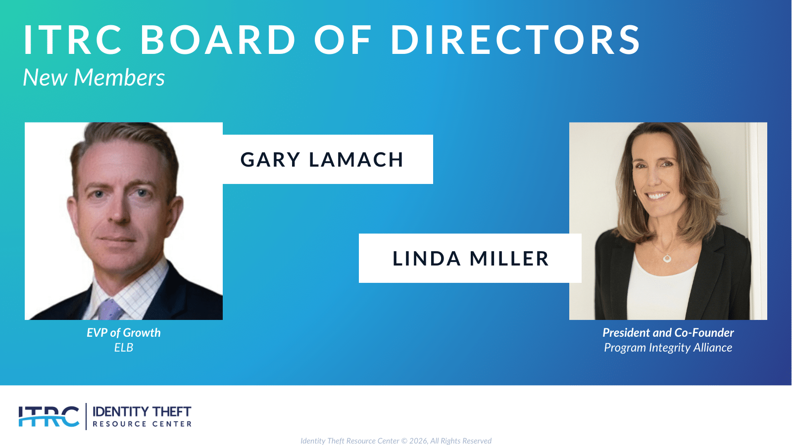 Identity Theft Resource Center Board of Directors Gary Lamach and Linda Miller